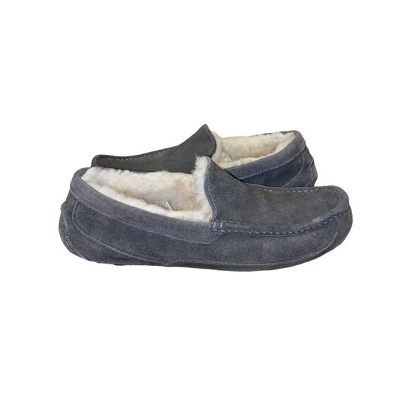 UGG Mens Ascot Moccasin Slip-On Slipper Grey Suede Leather Loafers Size 10 main image 9